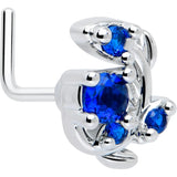20G 7mm Blue Gem Twining Vine L Shape Nose Ring - BodyCandy - Flyclothing LLC