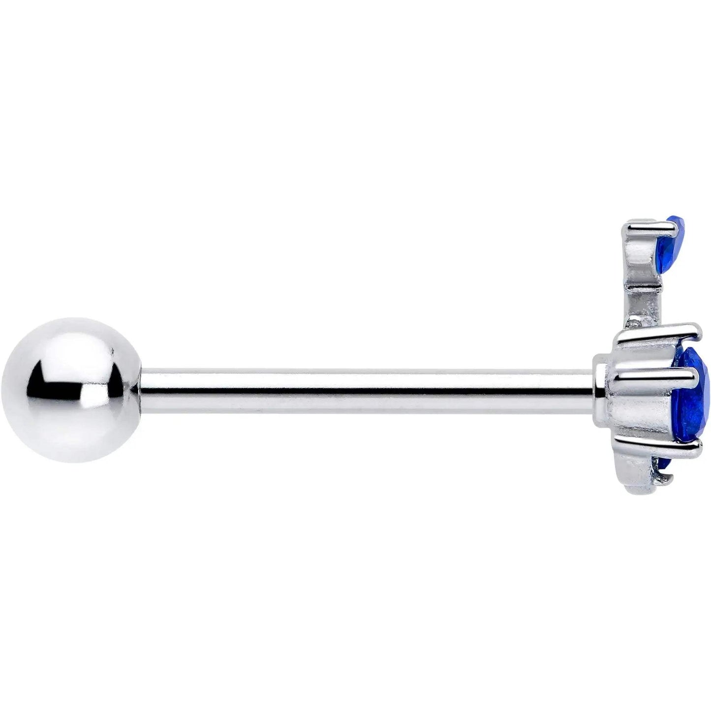 Blue Gem Twining Vine Barbell Tongue Ring - BodyCandy - Flyclothing LLC