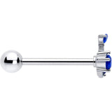 Blue Gem Twining Vine Barbell Tongue Ring - BodyCandy - Flyclothing LLC