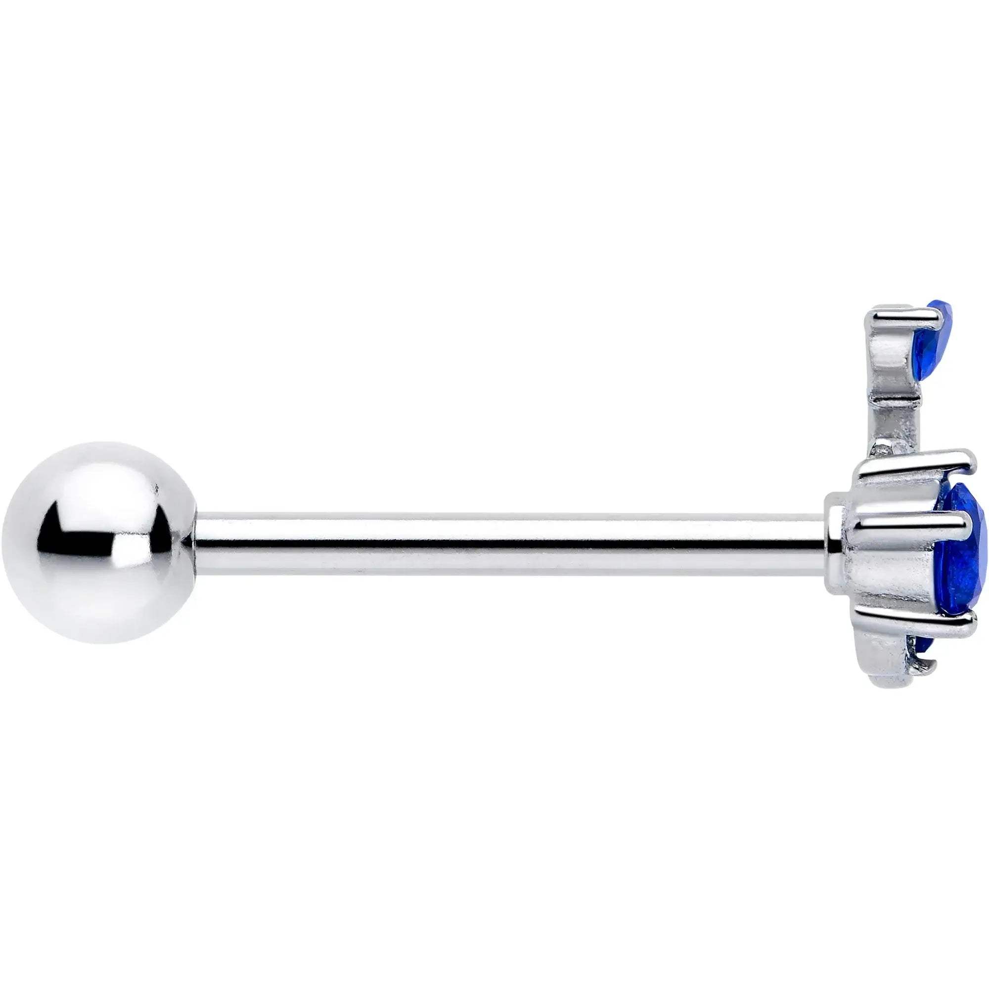 Blue Gem Twining Vine Barbell Tongue Ring - BodyCandy - Flyclothing LLC
