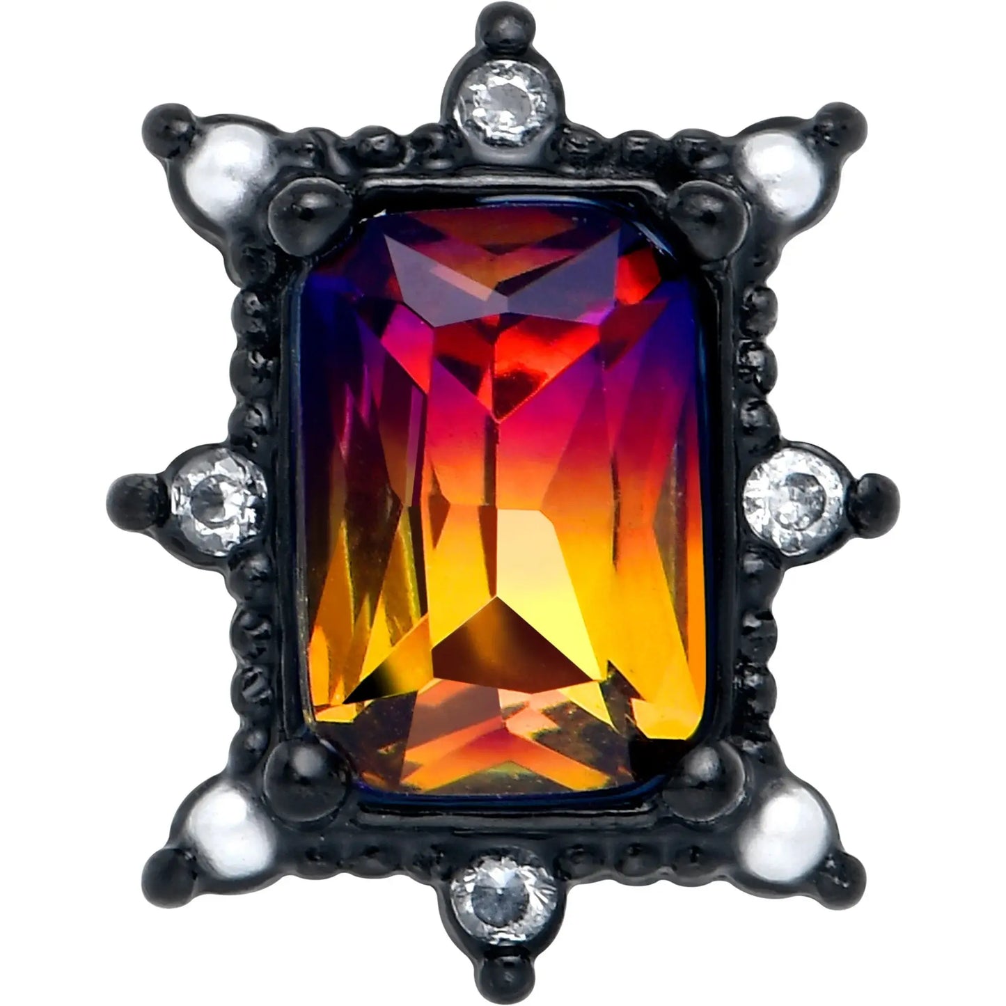 Red Tourmaline Black Star Fire Barbell Tongue Ring - BodyCandy - Flyclothing LLC