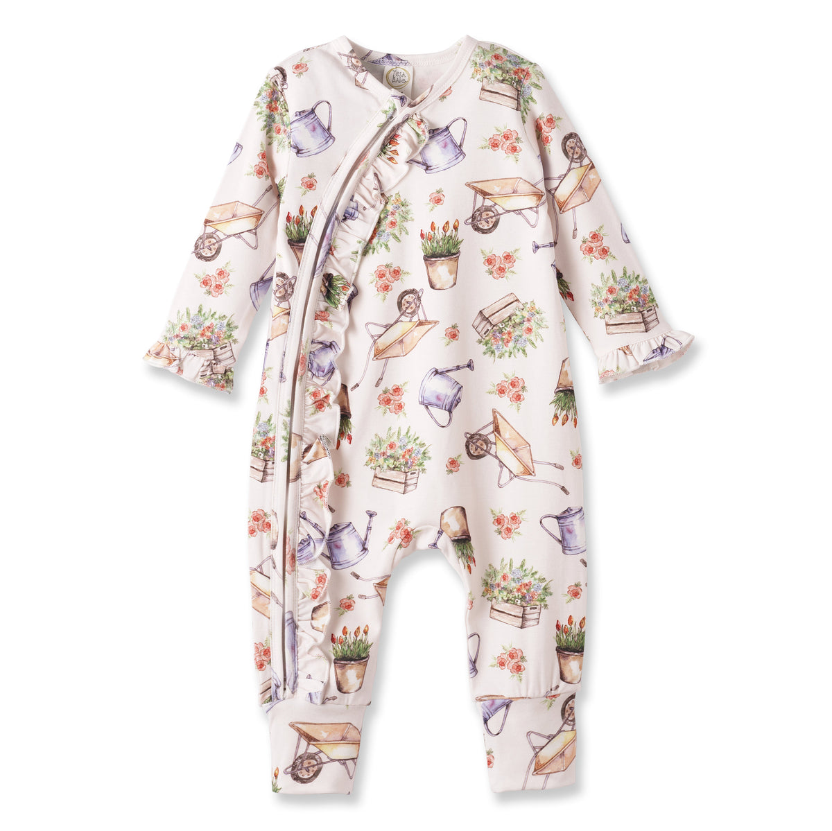 Petal Patch Baby Girl Romper – Bamboo with Convertible Cuffs - Tesa Babe - Flyclothing LLC