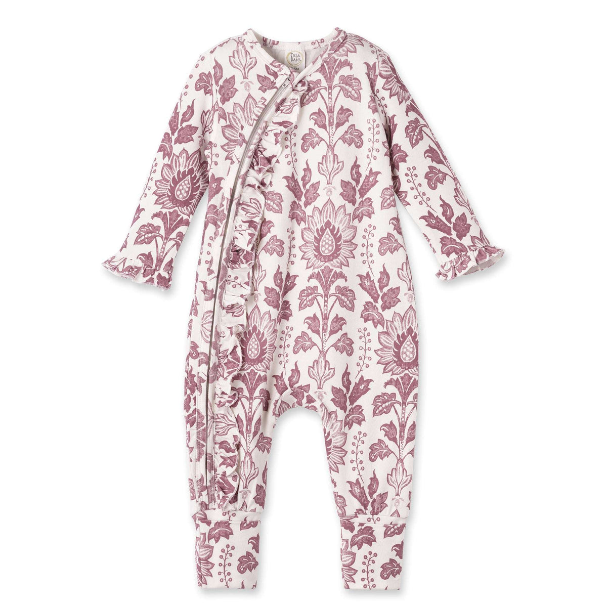 Floral Tapestry Zipper Romper - Bamboo Baby Girl Outfit - Tesa Babe - Flyclothing LLC