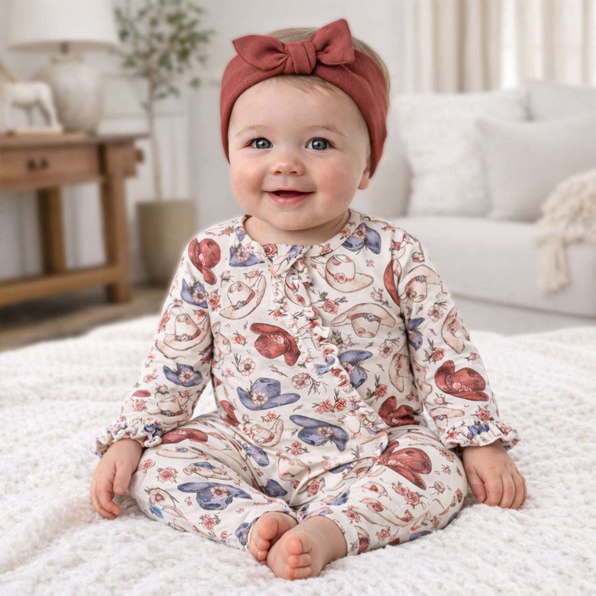 Wildflower Rodeo Cowgirl Zipper Romper - Bamboo Baby - Tesa Babe - Flyclothing LLC