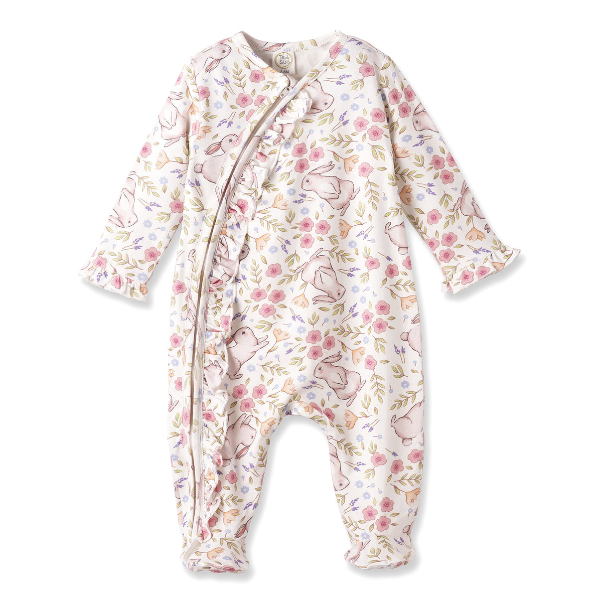 Bunny Blooms Soft Bamboo Zipper Romper for Easter - Tesa Babe - Flyclothing LLC