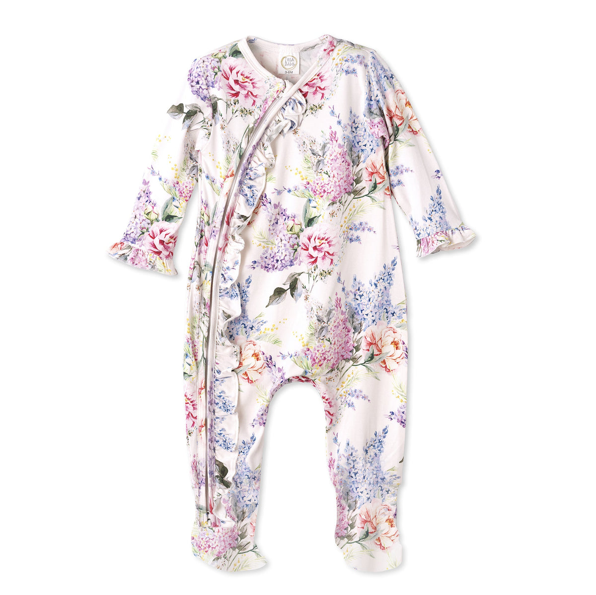 Dream Blossom Soft Bamboo Baby Girl Floral Zipper Romper - Tesa Babe - Flyclothing LLC