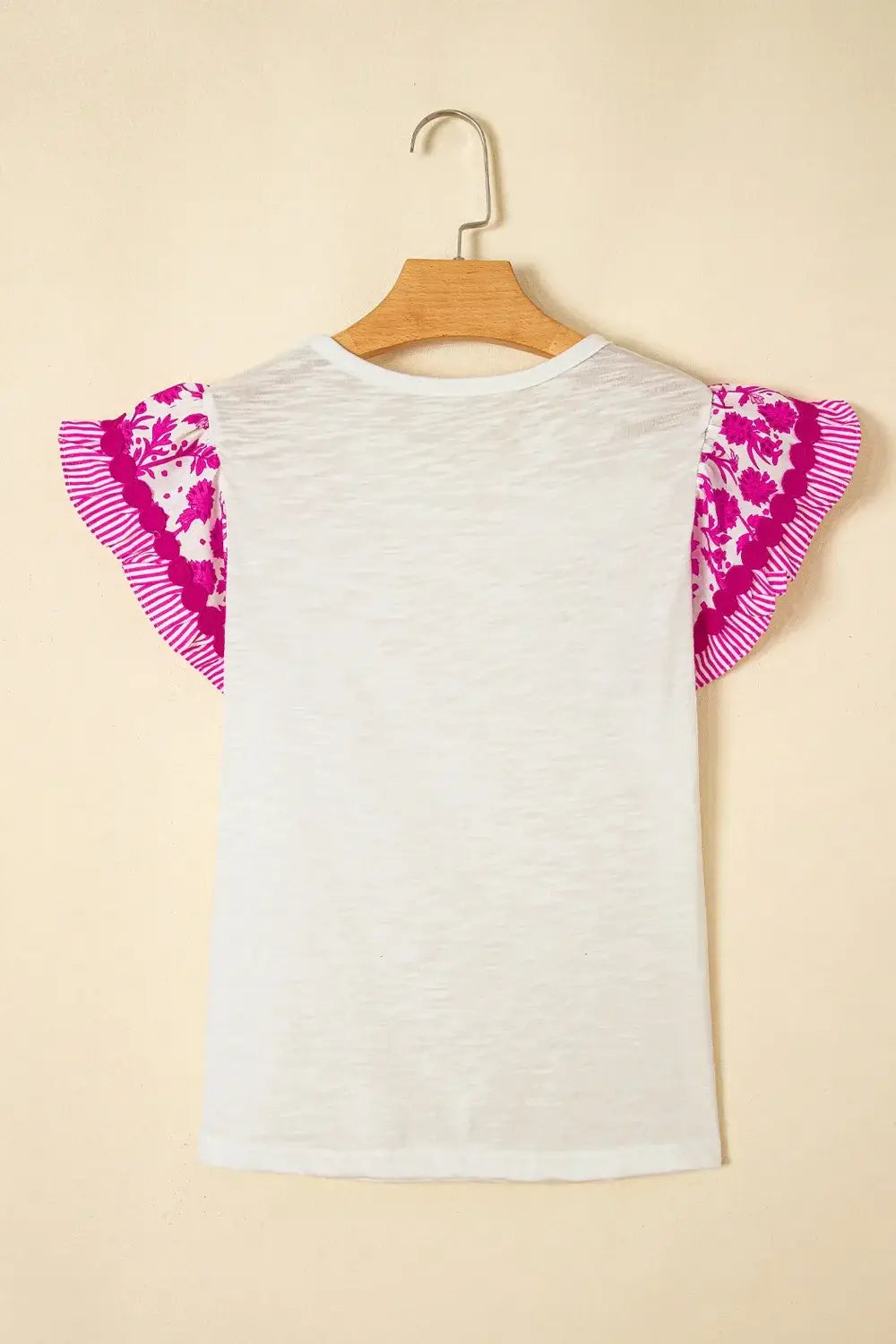 Ruffled Round Neck Cap Sleeve Blouse - Trendsi - Flyclothing LLC