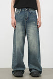 Men's Distressed Detail Wide Leg Jeans - Trendsi
