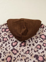 Plus Size Leopard Long Sleeve Drawstring Hoodie - Trendsi - Flyclothing LLC