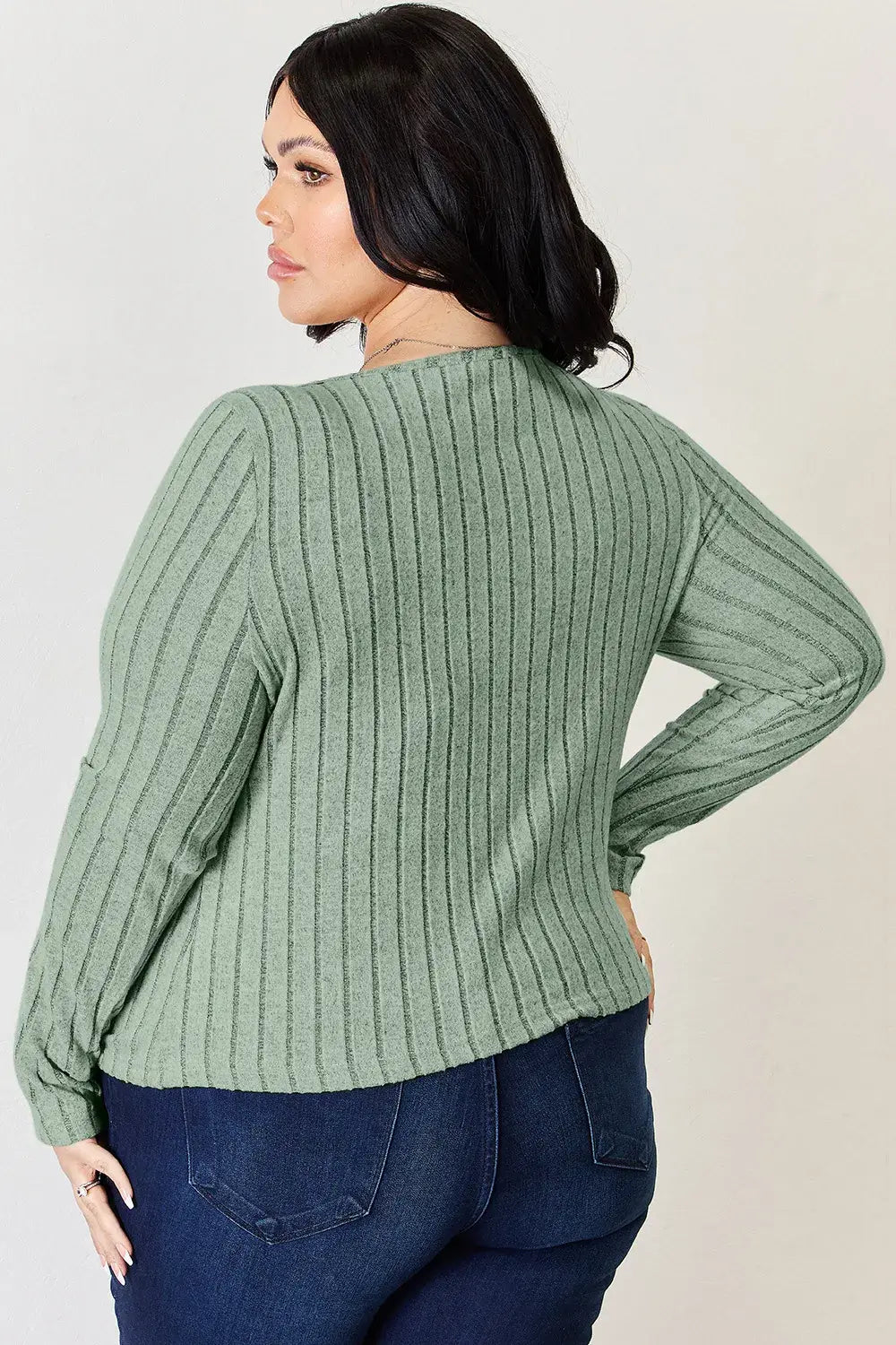 Basic Bae Full Size Ribbed Long Sleeve T-Shirt - ShopBasicbae - Flyclothing LLC