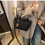 Textured Crossbody Bag with Top Handle - Trendsi - Flyclothing LLC
