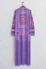 Fringe Tied Long Sleeve Cardigan - Trendsi - Flyclothing LLC