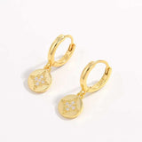925 Sterling Silver Inlaid Zircon Earrings - Trendsi - Flyclothing LLC