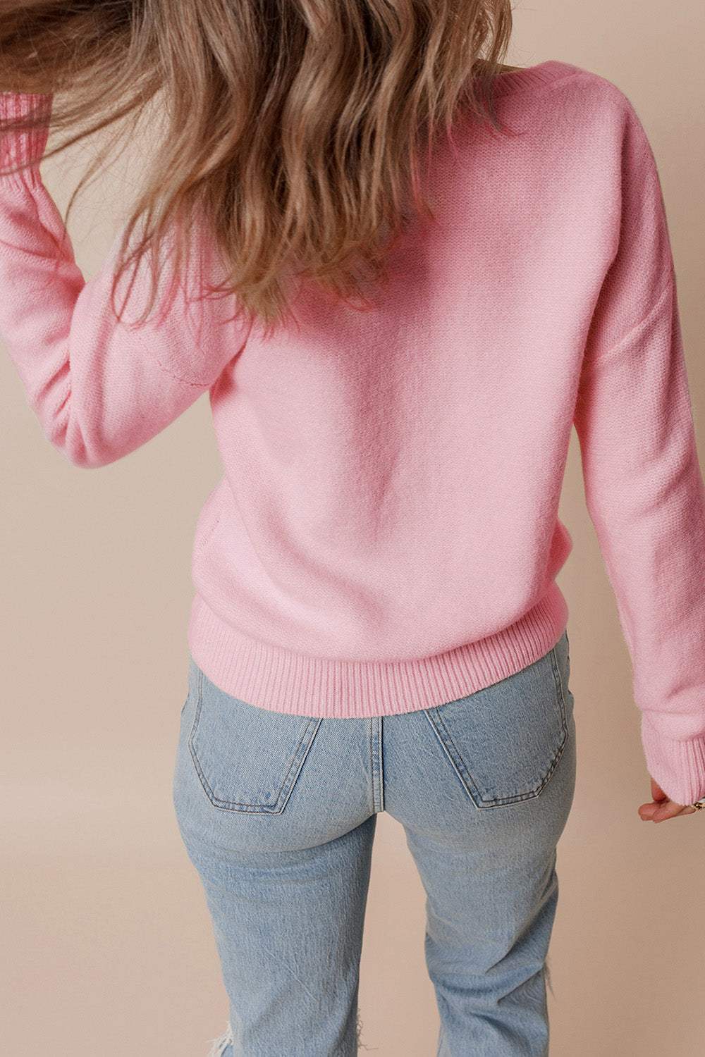 Crochet Flower Round Neck Dropped Shoulder Sweater - Trendsi - Flyclothing LLC