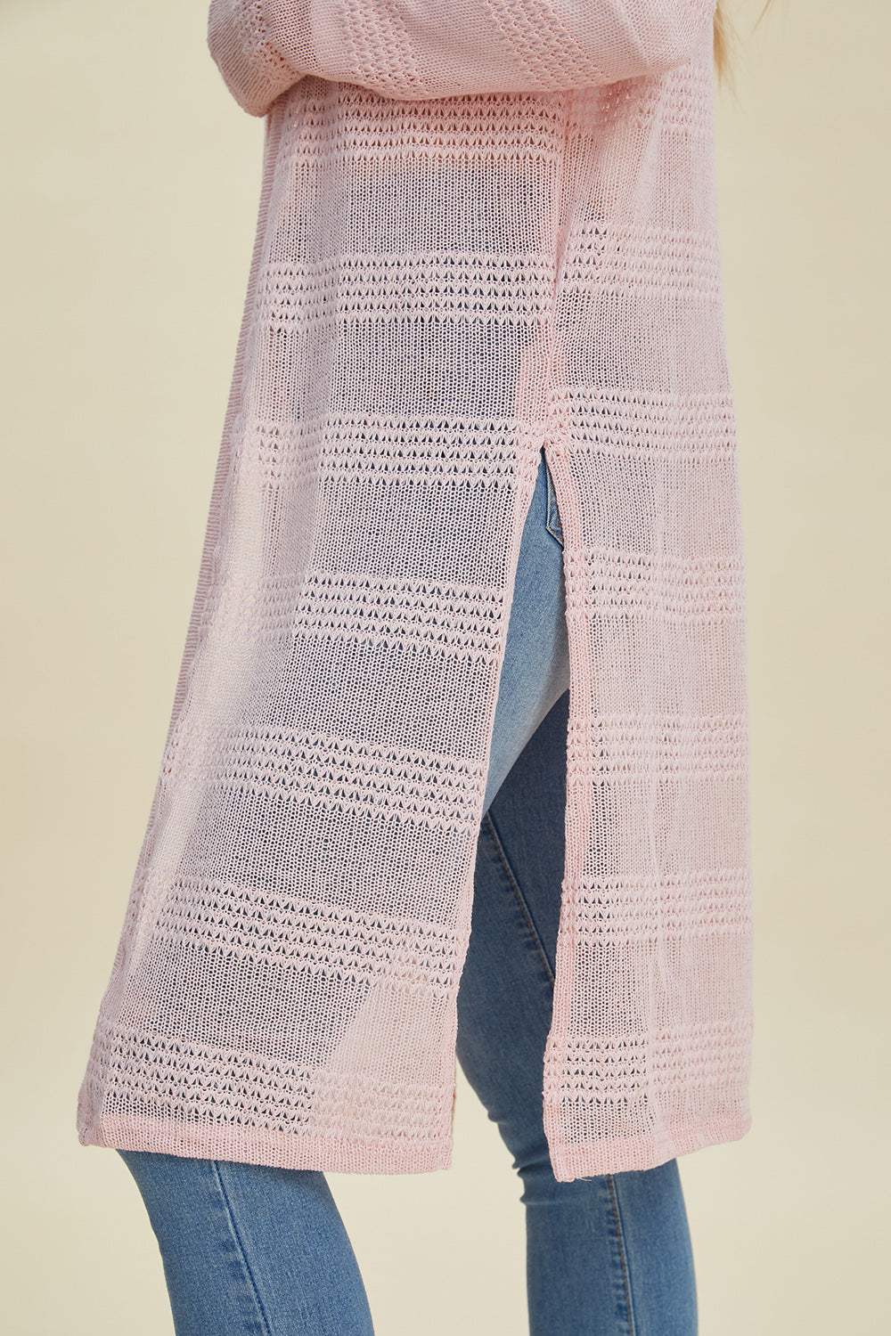 Double Take Full Size Open Front Longline Cardigan - Trendsi - Flyclothing LLC