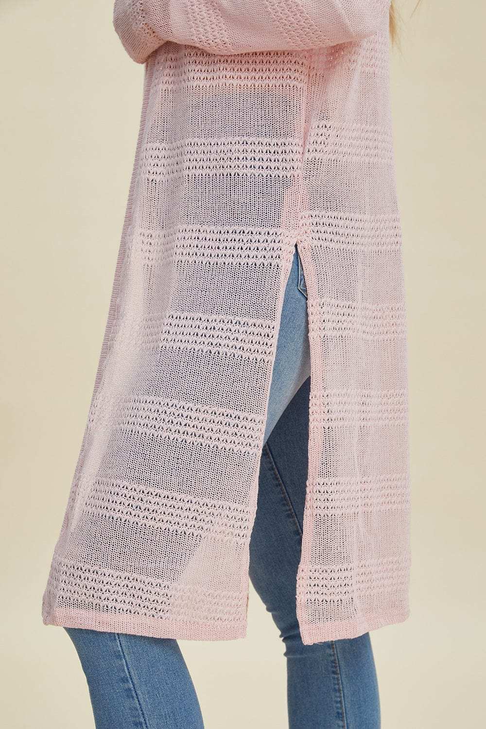 Double Take Full Size Open Front Longline Cardigan - Trendsi - Flyclothing LLC