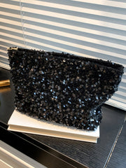 Sequin Clutch with Zipper - Trendsi