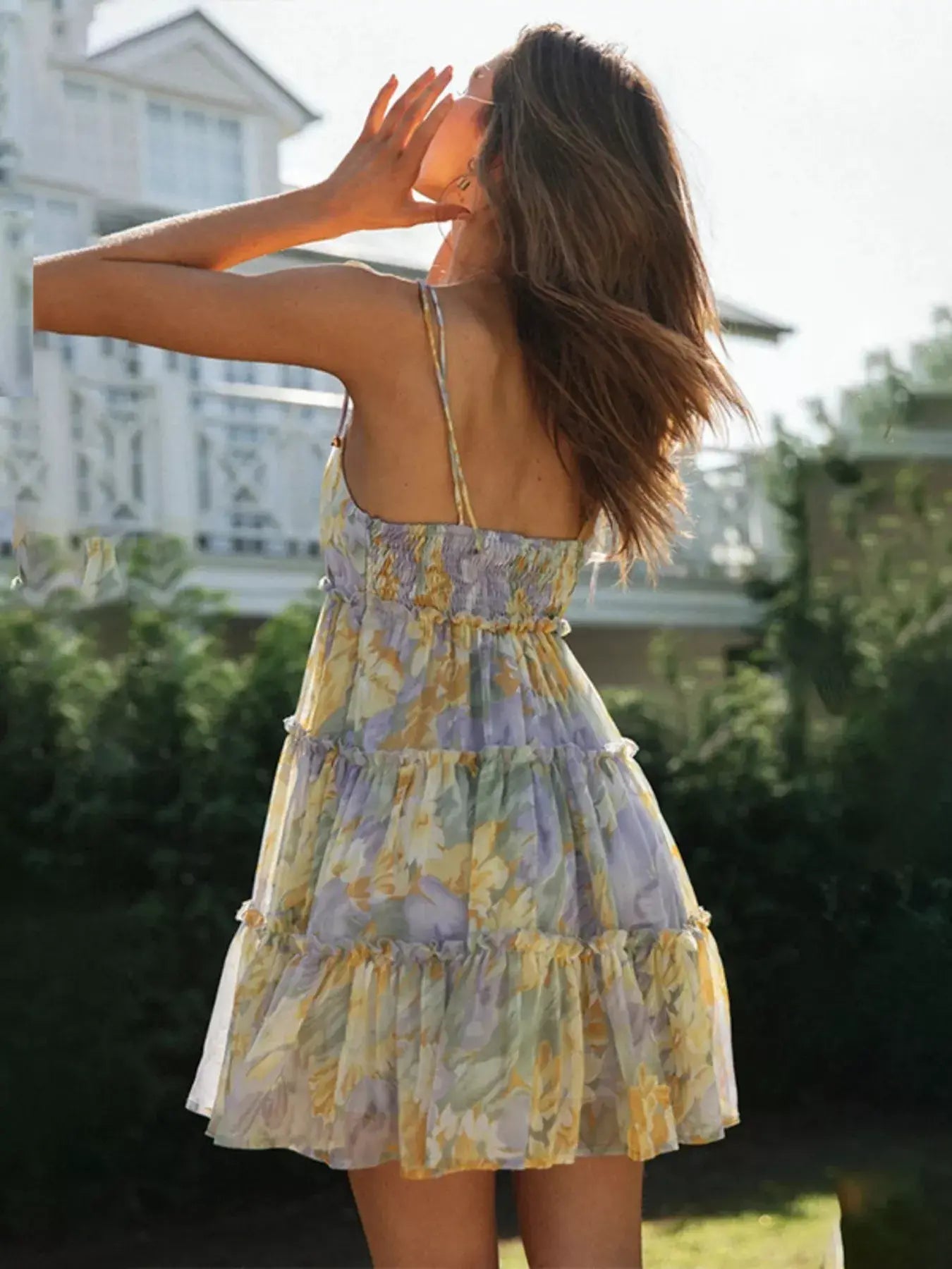 Floral Print Ruffle Tiered Mini Dress - Trendsi - Flyclothing LLC