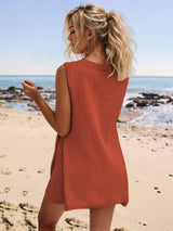 Slit Round Neck Top and Shorts Set - Trendsi - Flyclothing LLC