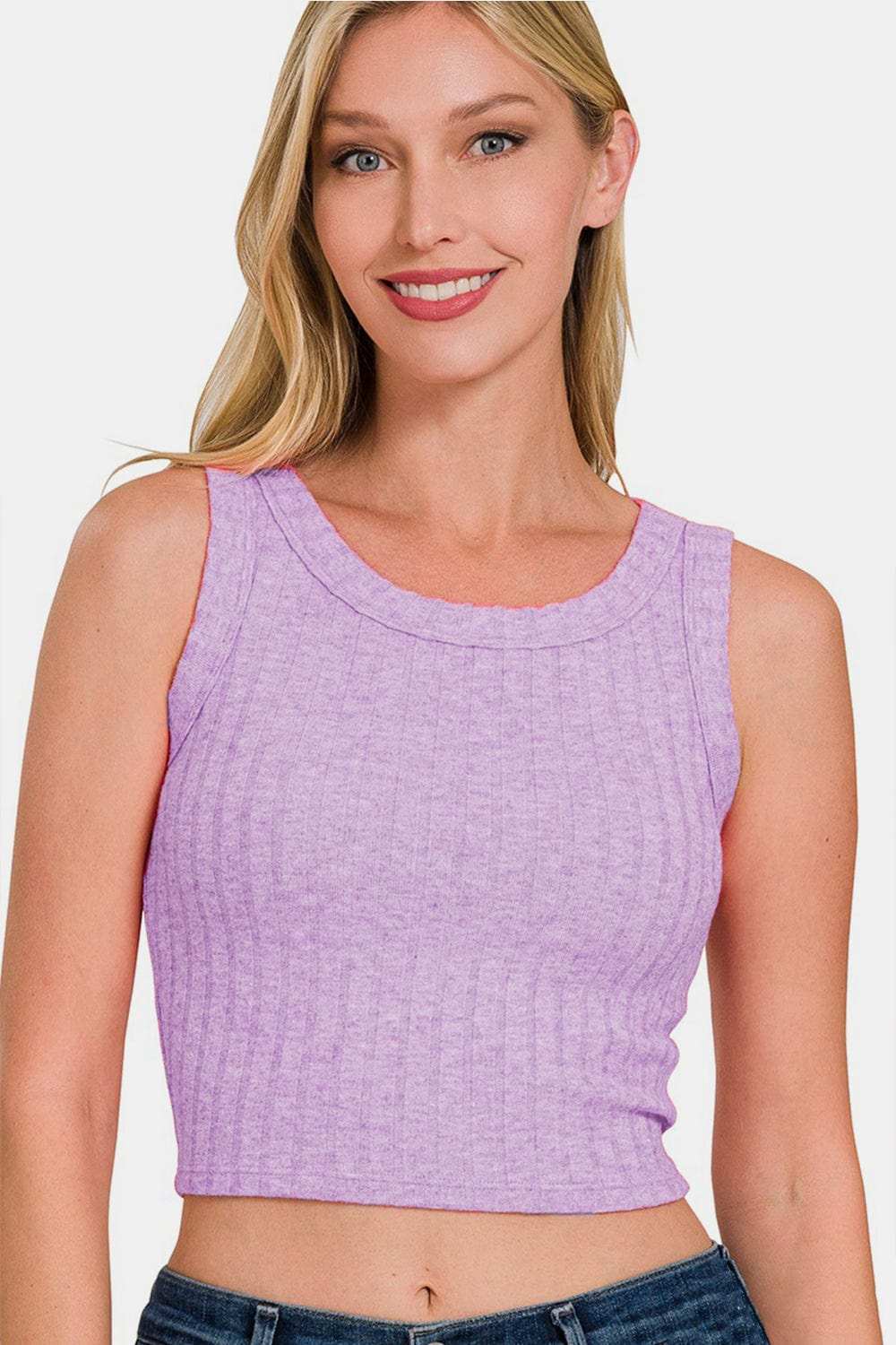 Zenana Ribbed Cropped Tank - Trendsi - Flyclothing LLC