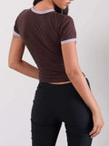 Letter Graphic Round Neck Short Sleeve T-Shirt - Trendsi - Flyclothing LLC