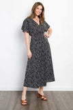 Be Stage Full Size Printed Smocked Waist Dress - Trendsi - Flyclothing LLC