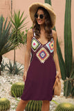 Geometric V-Neck Spaghetti Strap Cover Up Dress - Trendsi - Flyclothing LLC