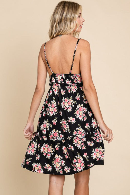 Culture Code Full Size Floral Frill Cami Dress - Trendsi