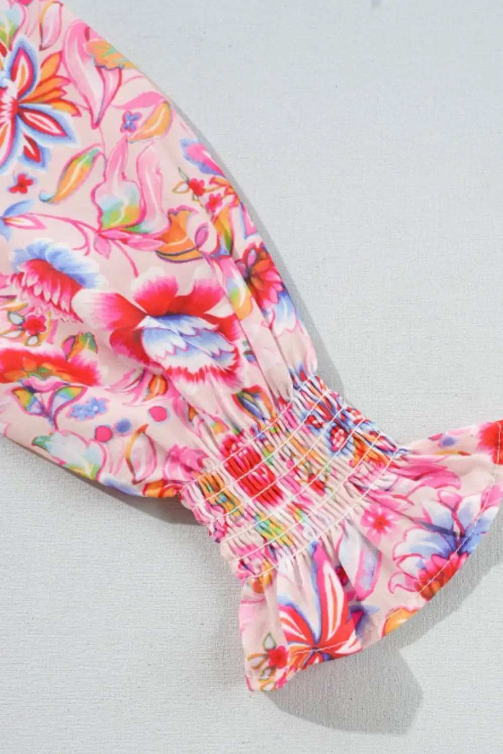 Printed Round Neck Flounce Sleeve Sweater - Trendsi - Flyclothing LLC