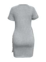 Round Neck Short Sleeve Mini Tee Dress - Trendsi - Flyclothing LLC