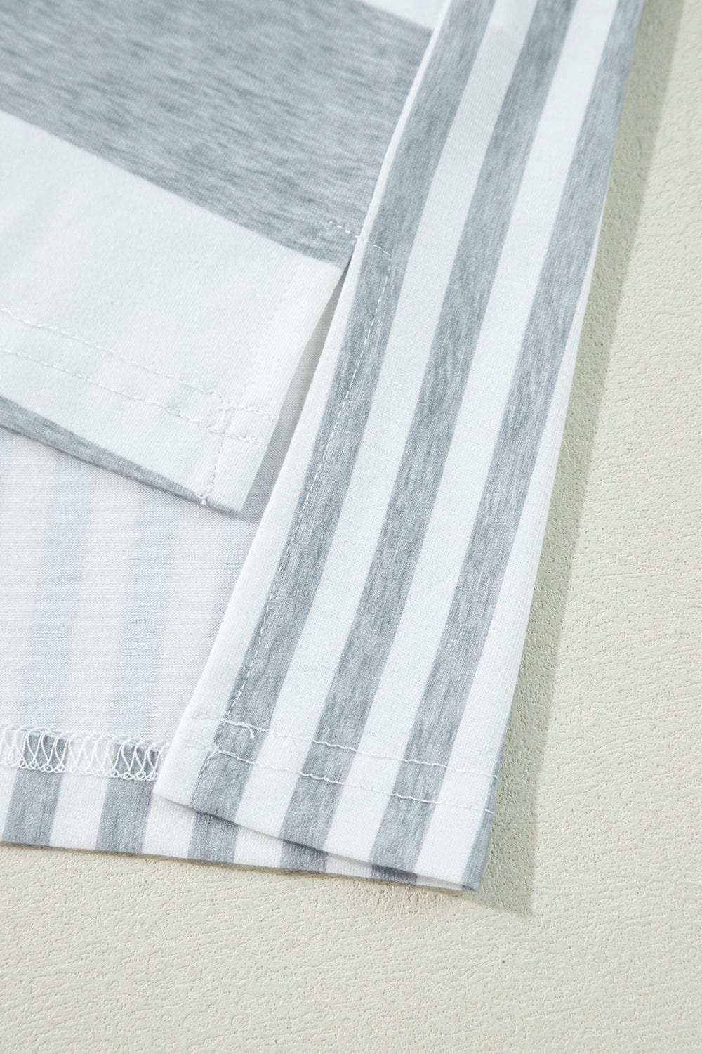 Stripe Mixed Short Sleeve Shift Mini Tee Dress - Trendsi - Flyclothing LLC