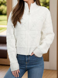 Zip Up Long Sleeve Outerwear - Trendsi