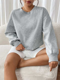 Perfee Round Neck Long Sleeve Sweatshirt - Trendsi - Flyclothing LLC