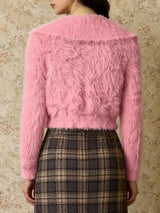 Fluffy Knit Zip-Up Outerwear - Trendsi - Flyclothing LLC