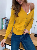 Button Up Long Sleeve Cardigan - Trendsi - Flyclothing LLC