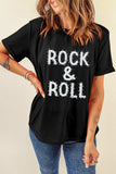 Letter Graphic Round Neck Short Sleeve T-Shirt - Trendsi - Flyclothing LLC