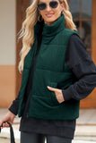 Zip Up Turtleneck Vest Coat - Trendsi