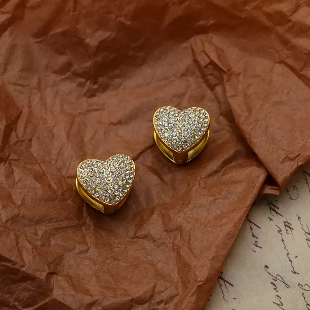 Heart-Shaped Stud Earrings - Trendsi - Flyclothing LLC