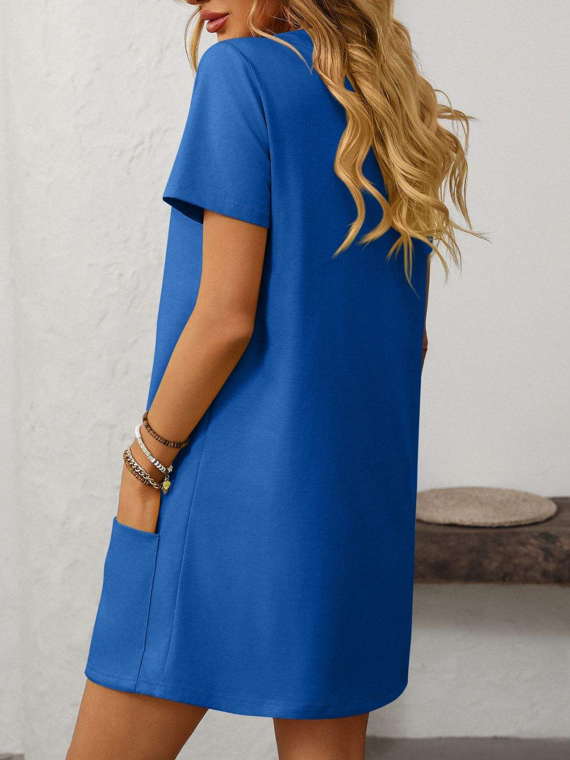 Mandy Square Neck Short Sleeve Mini Dress - Trendsi - Flyclothing LLC