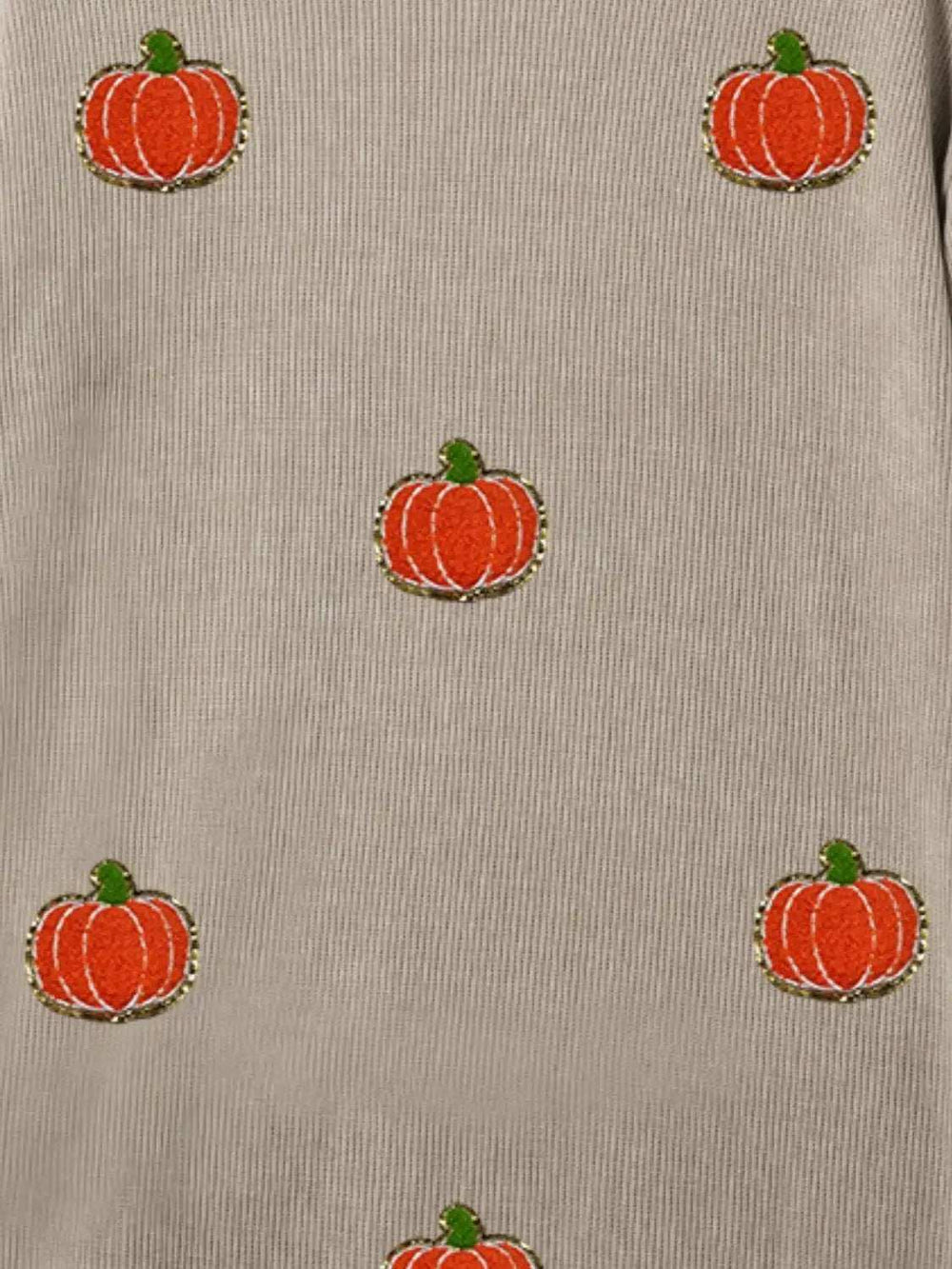 Pumpkin Round Neck Long Sleeve Sweatshirt - Trendsi - Flyclothing LLC