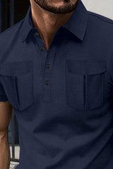 Men's Full Size Collared Short Sleeve Polo Plus Size - Trendsi - Flyclothing LLC