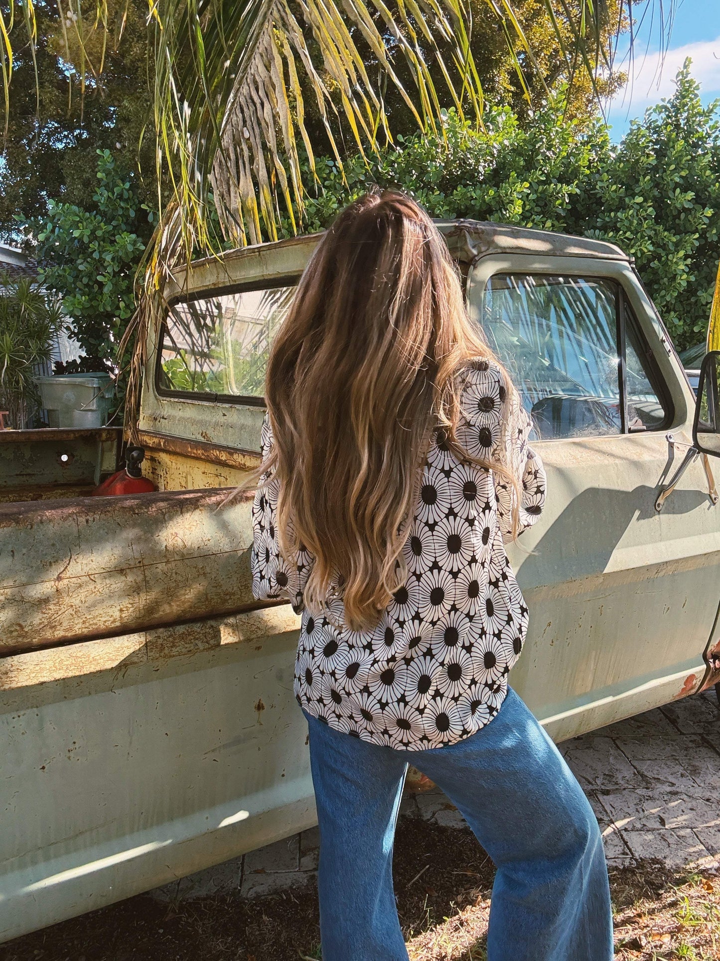 White Wedding Retro Floral Button Up Blouse PREORDER JUNE/JULY 2026 - Lil Bee's Bohemian - Flyclothing LLC