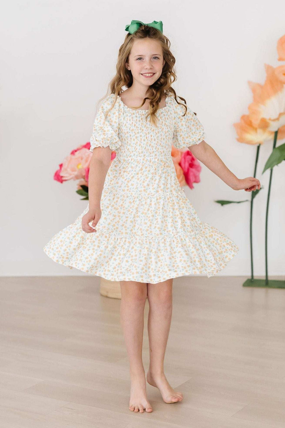 Marvelous Marigolds Smocked Ruffle Dress - Mila & Rose ® - Flyclothing LLC