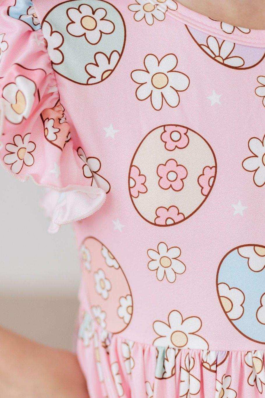 Easter Egg Hunt Flutter Sleeve Twirl Dress - Mila & Rose ® - Flyclothing LLC