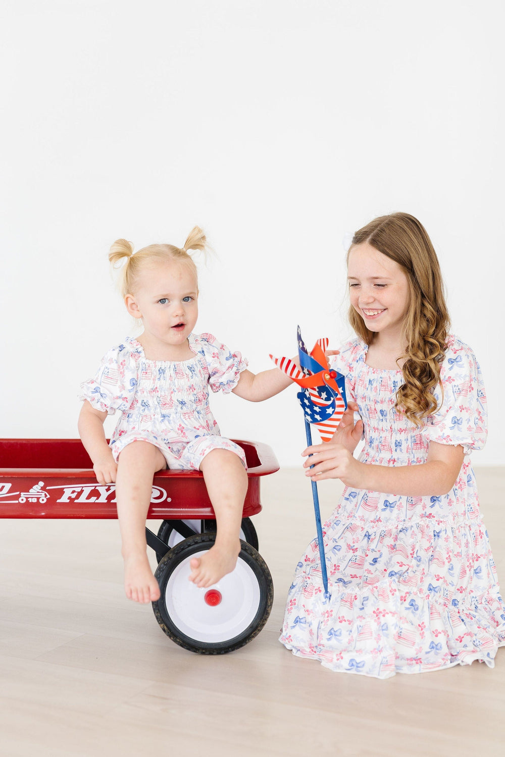 Vintage Flags Smocked Ruffle Dress - Mila & Rose ®