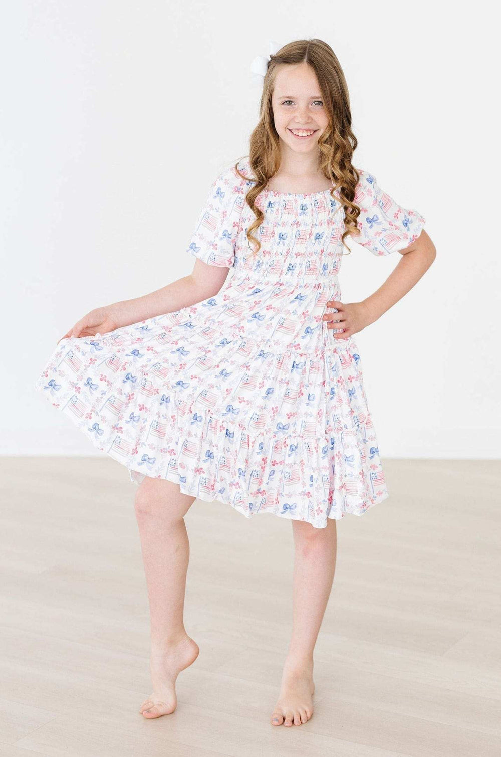 Vintage Flags Smocked Ruffle Dress - Mila & Rose ® - Flyclothing LLC