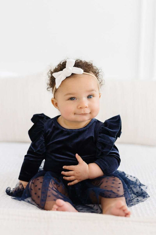 Light Navy Velvet Tutu Bodysuit - Mila & Rose ® - Flyclothing LLC