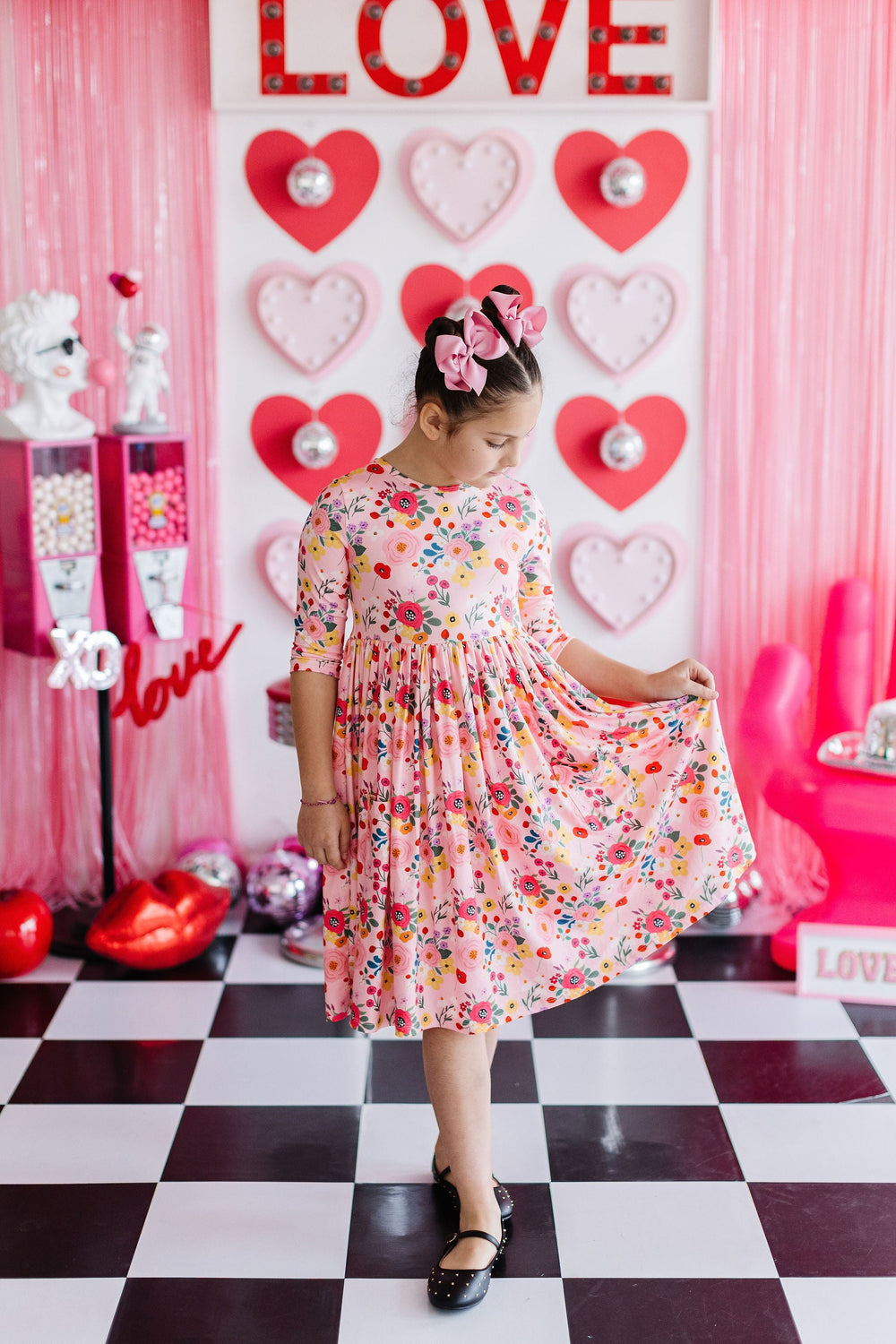Bouquet Beauty 3/4 Sleeve Pocket Twirl Dress - Mila & Rose ®