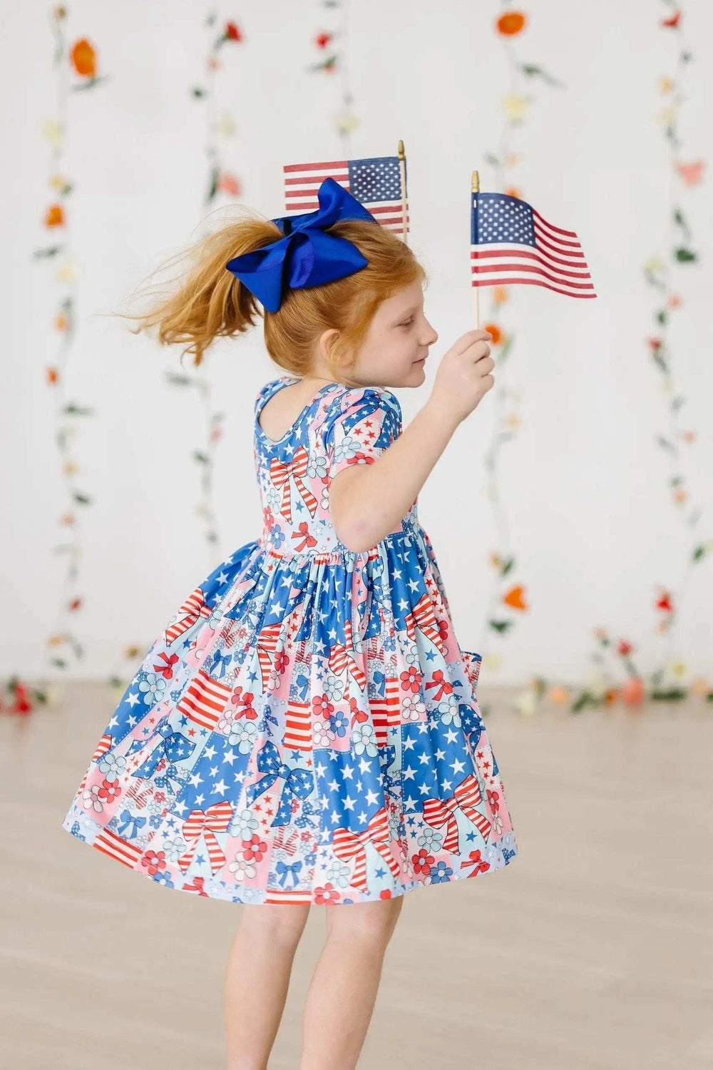 Patriotic Patchwork S/S Pocket Twirl Dress - Mila & Rose ® - Flyclothing LLC