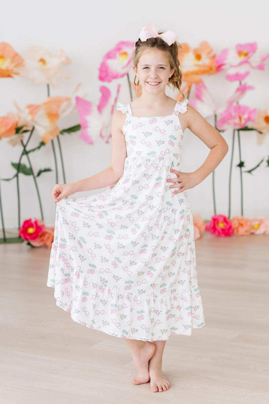 Berries & Bows Ruffle Maxi Dress - Mila & Rose ® - Flyclothing LLC